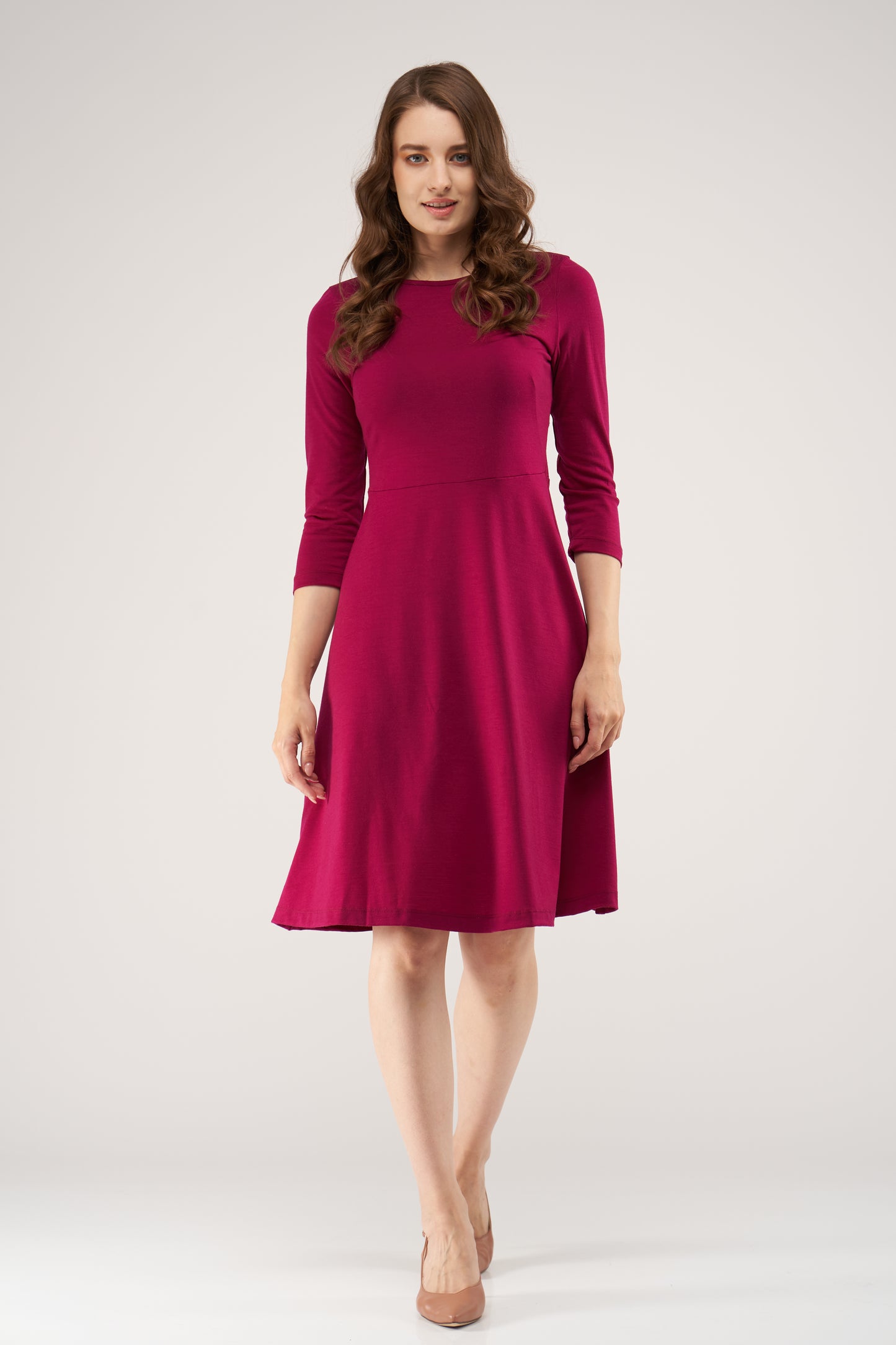 Stephanie Merino Dress Magenta