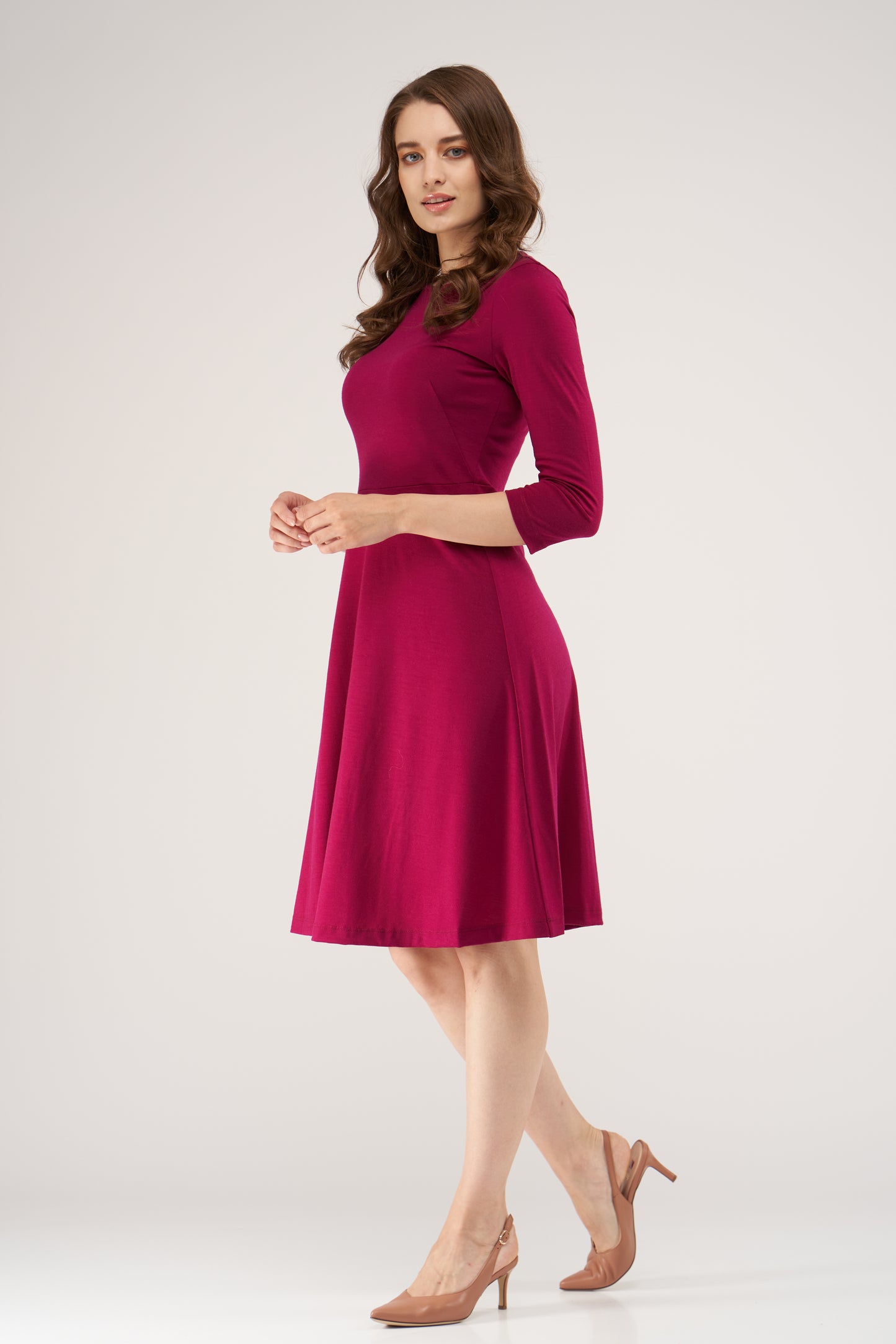 Stephanie Merino Dress Magenta