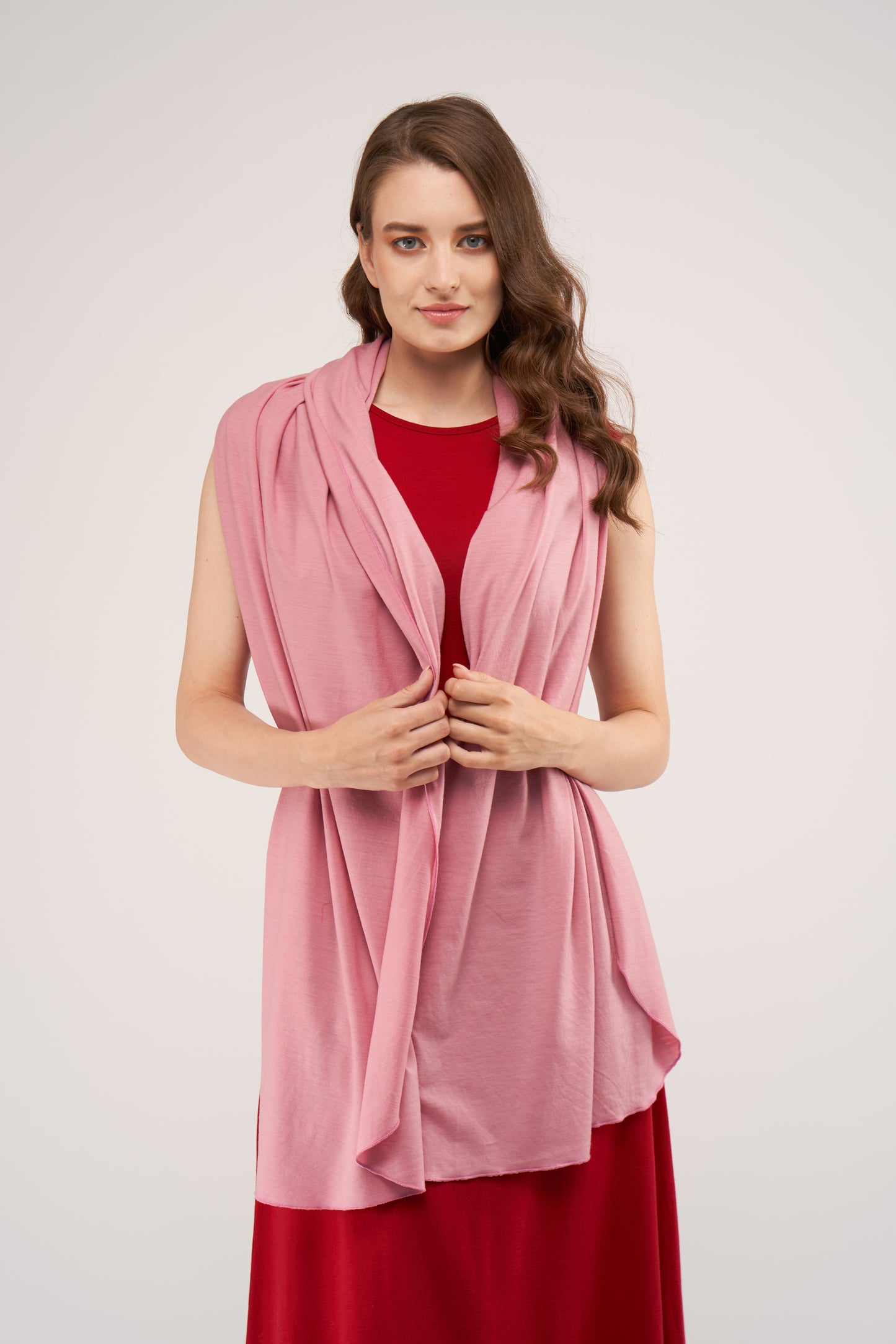 Light Merino Scarf Rose