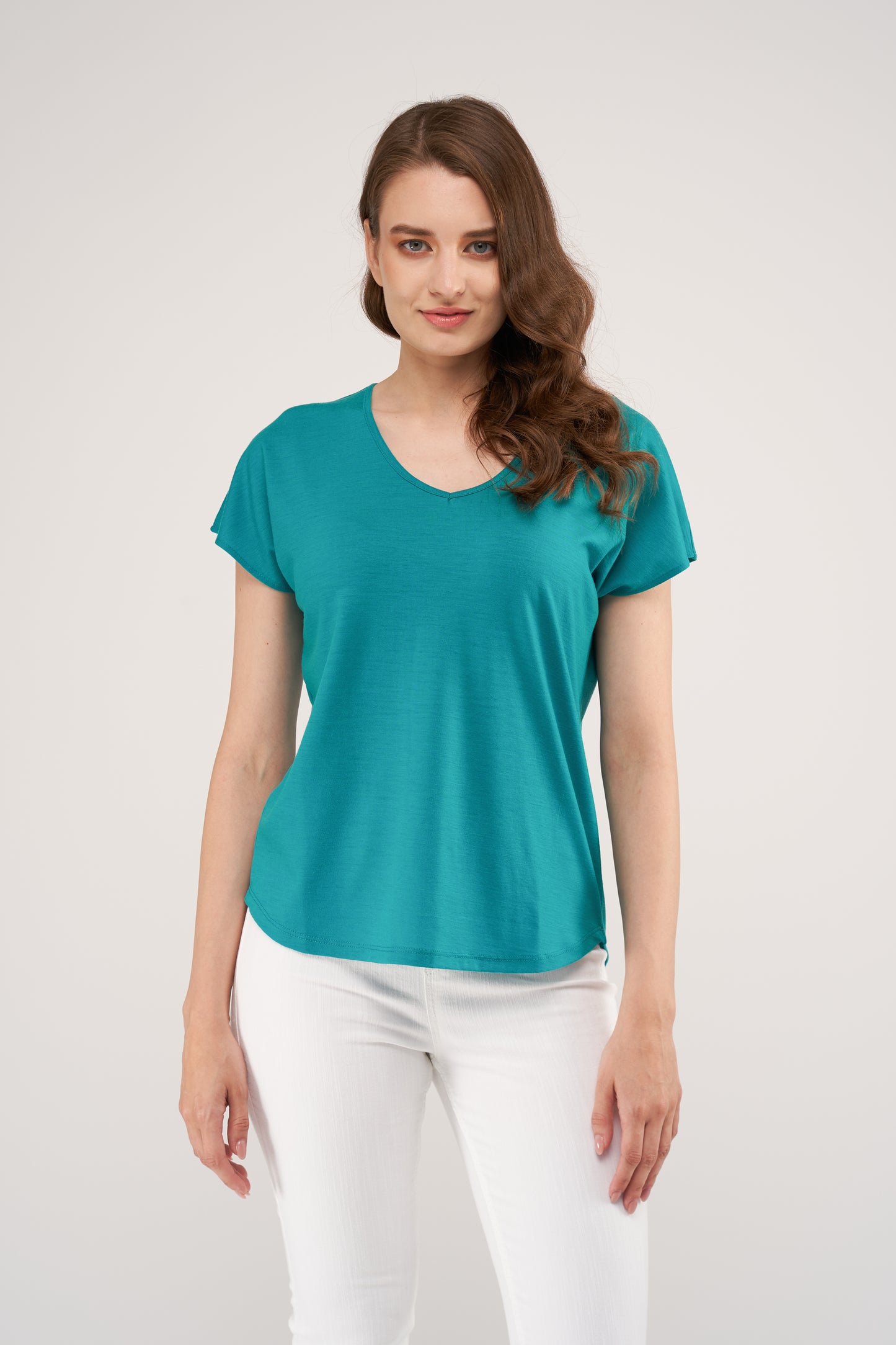 Coleen Merino Loose Top Emerald