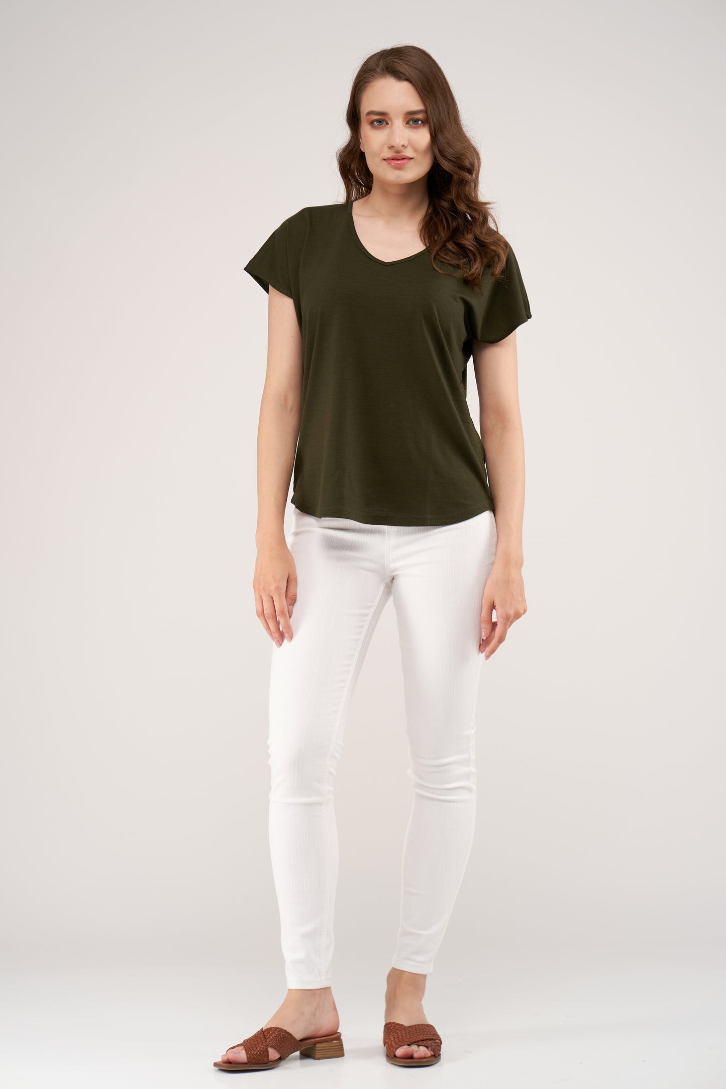 Coleen Merino Loose Top Forest