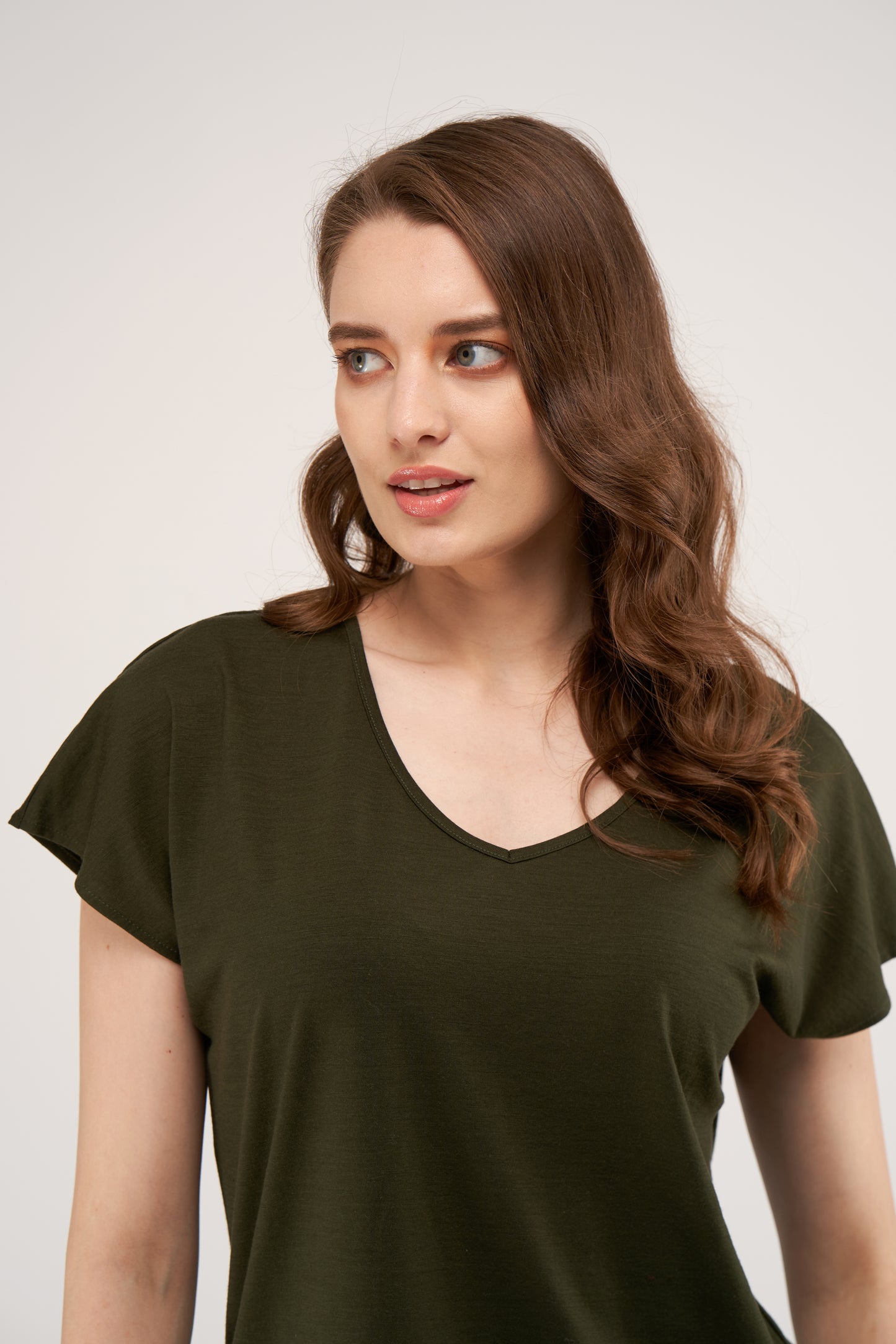 Coleen Merino Loose Top Forest