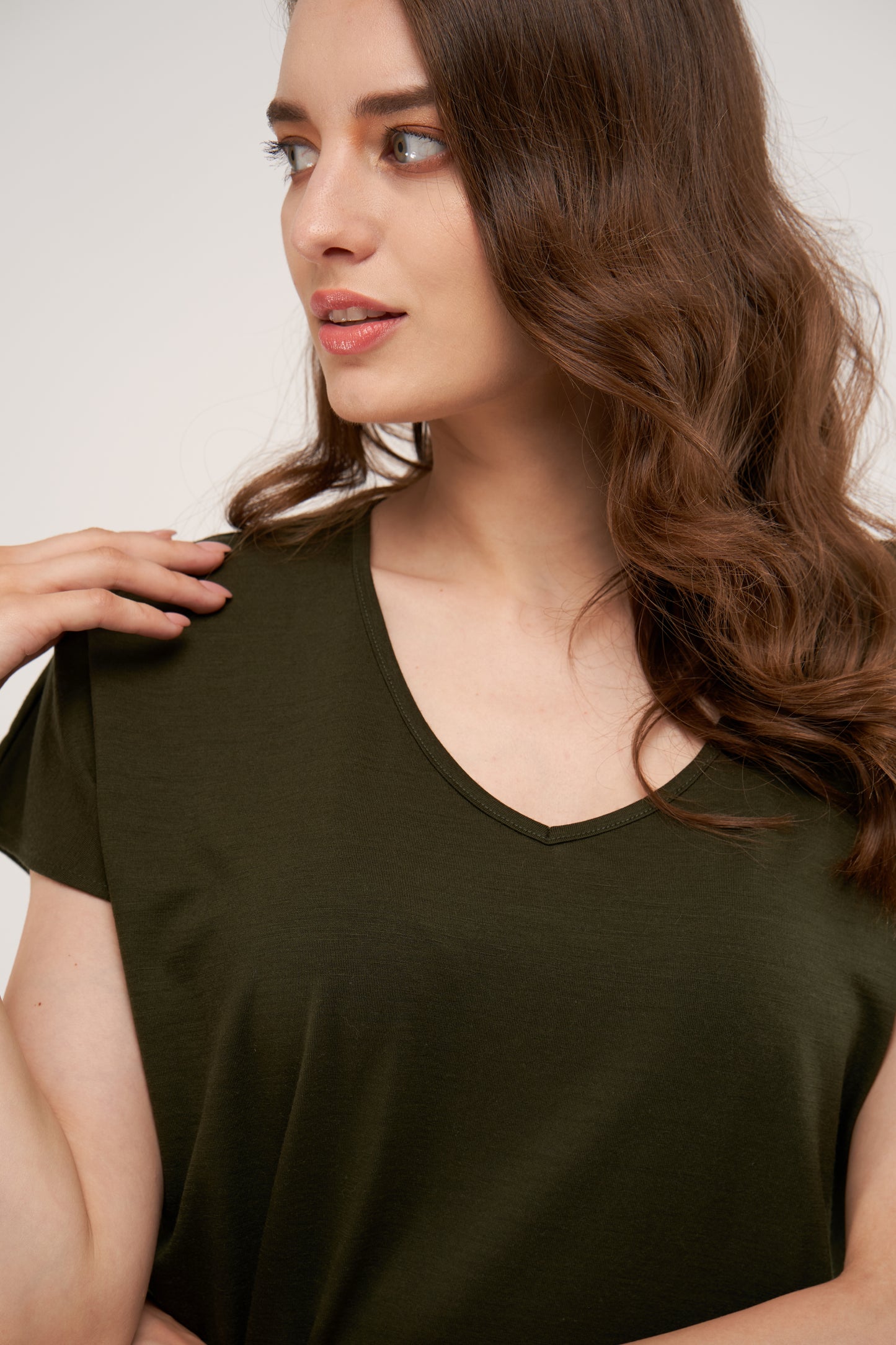 Coleen Merino Loose Top Forest