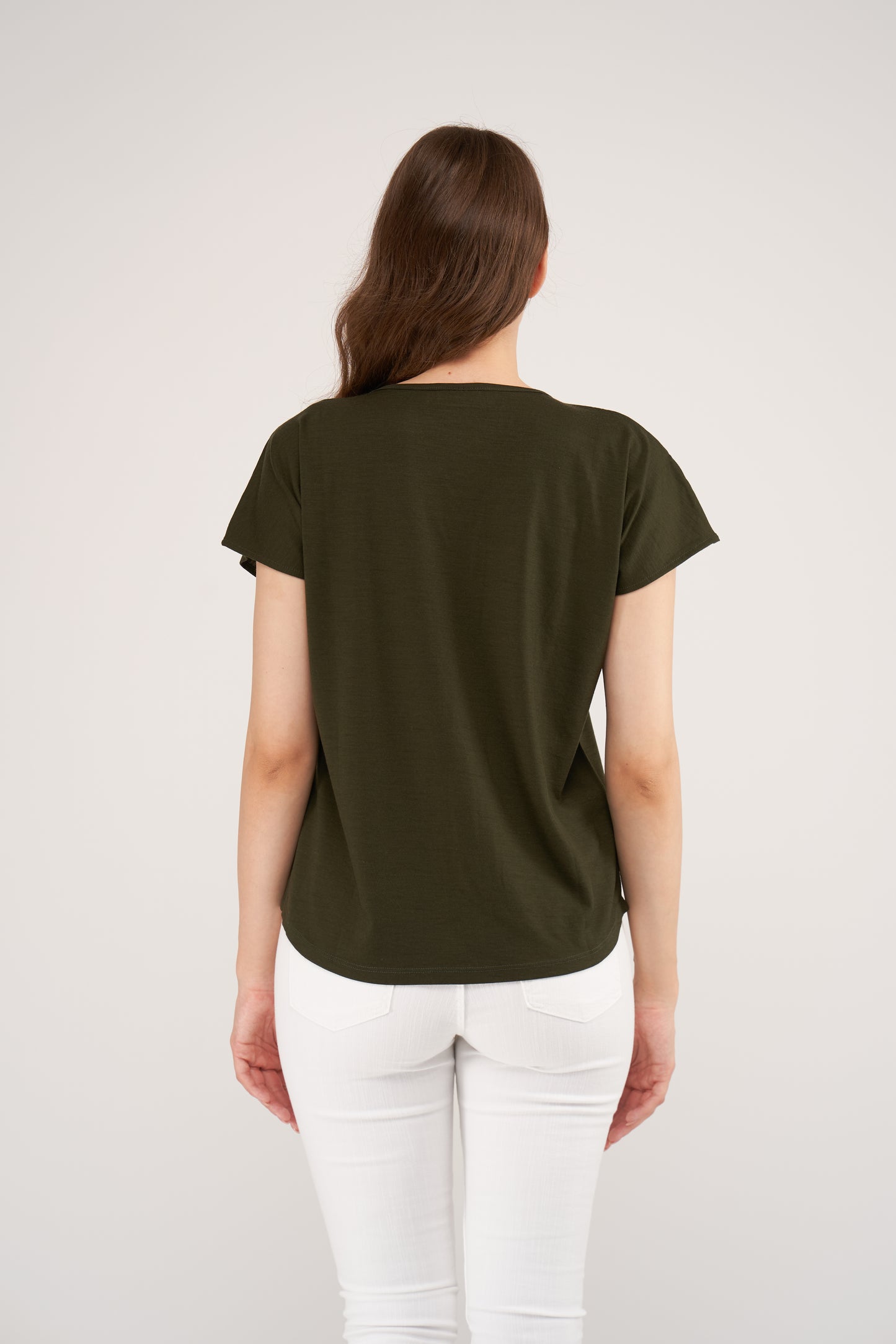 Coleen Merino Loose Top Forest