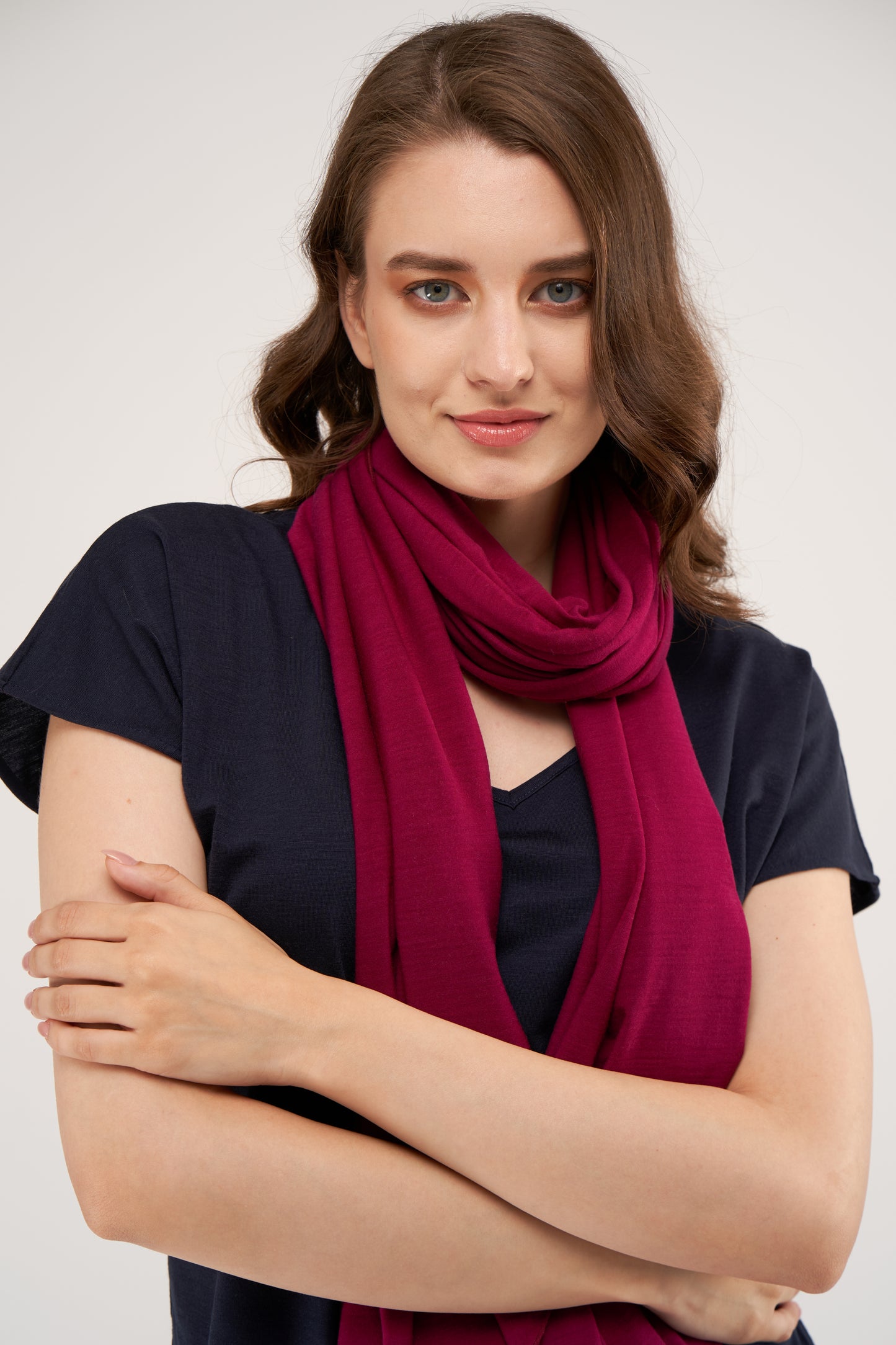 Light Merino Scarf Magenta