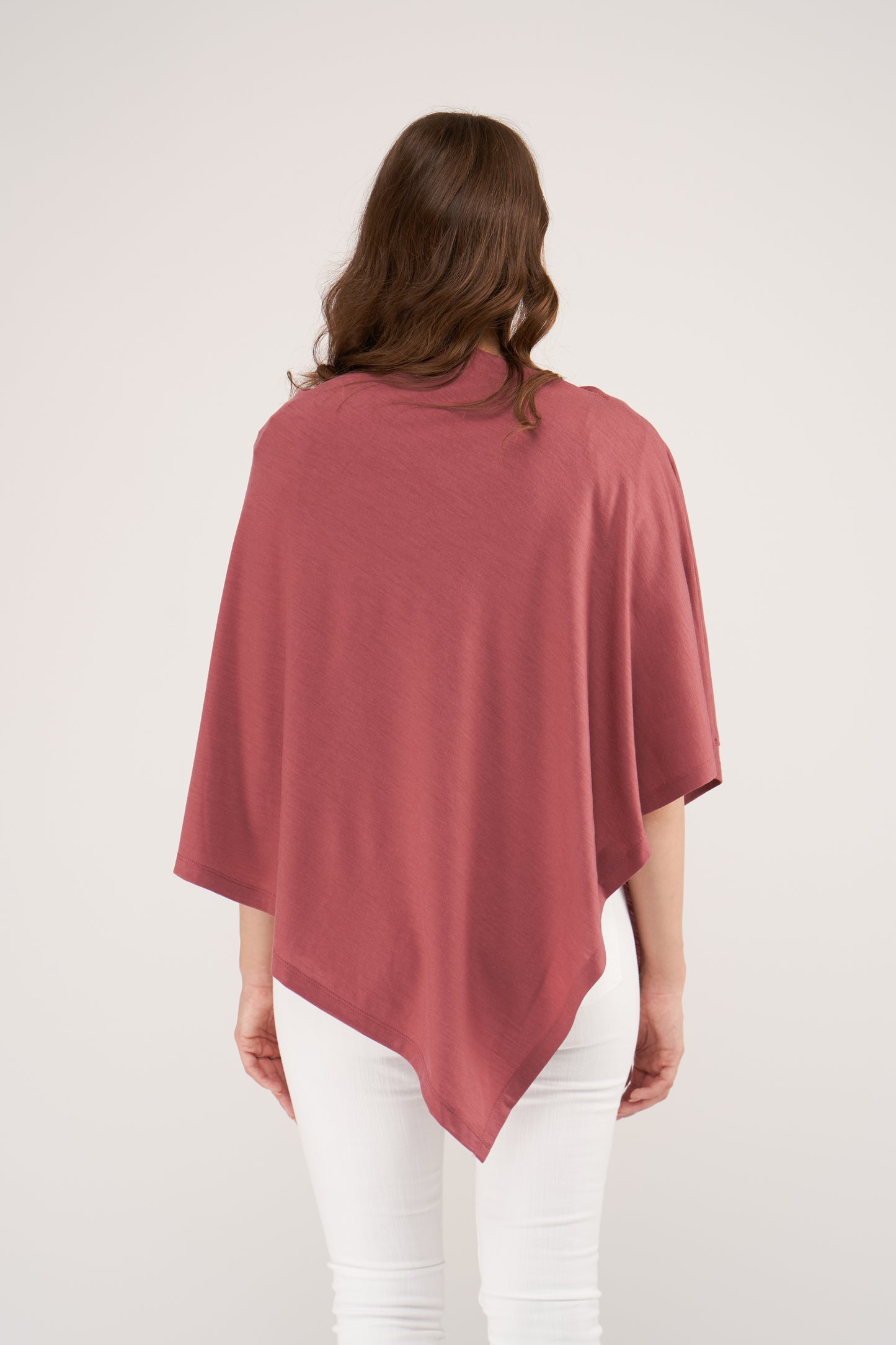 Drape Merino Poncho Rosewood