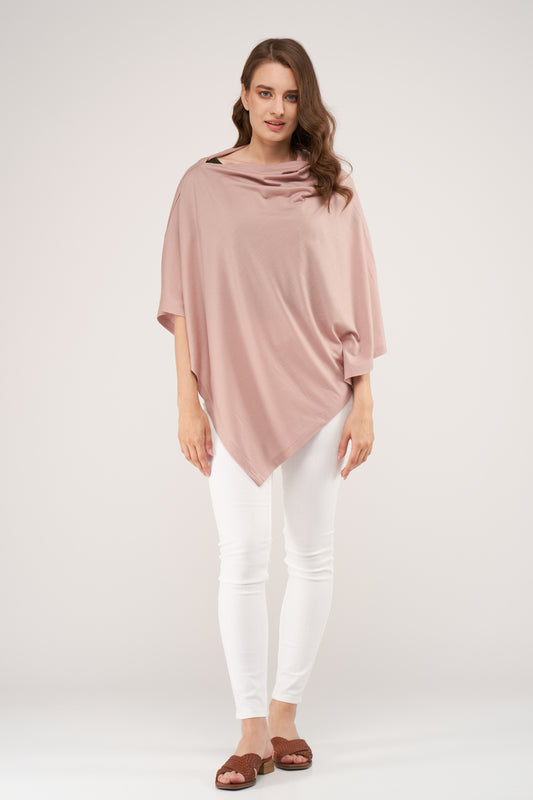 Draped Merino Poncho Nude Jersey