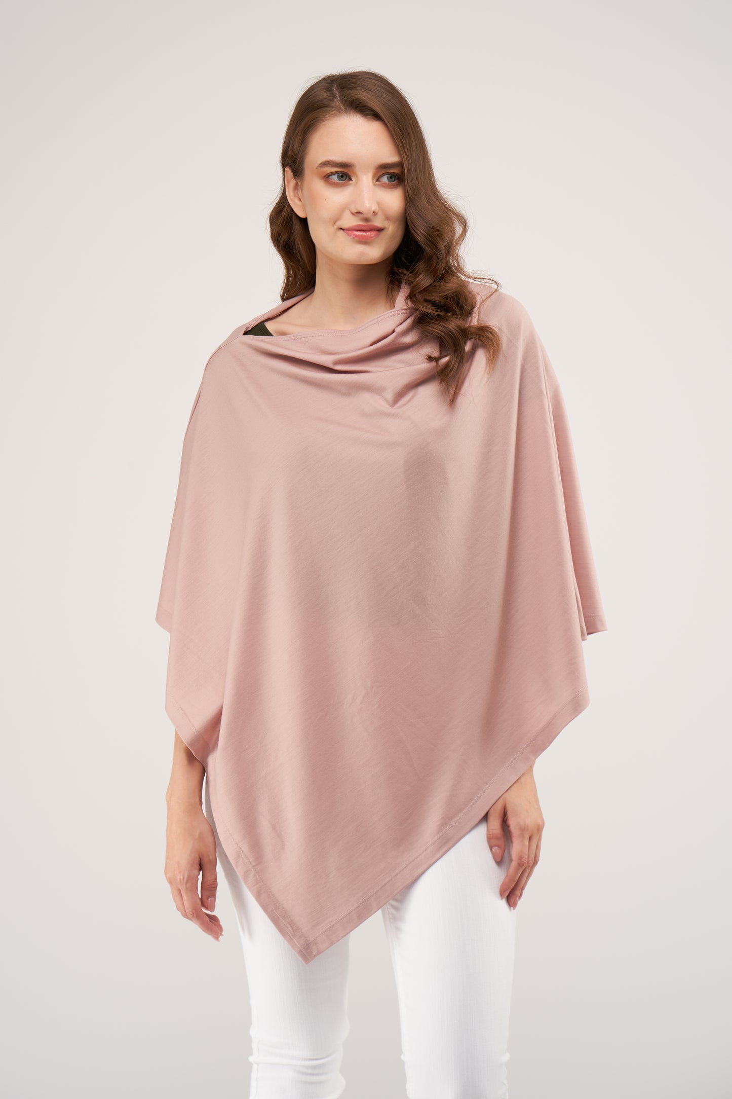 Draped Merino Poncho Nude Jersey