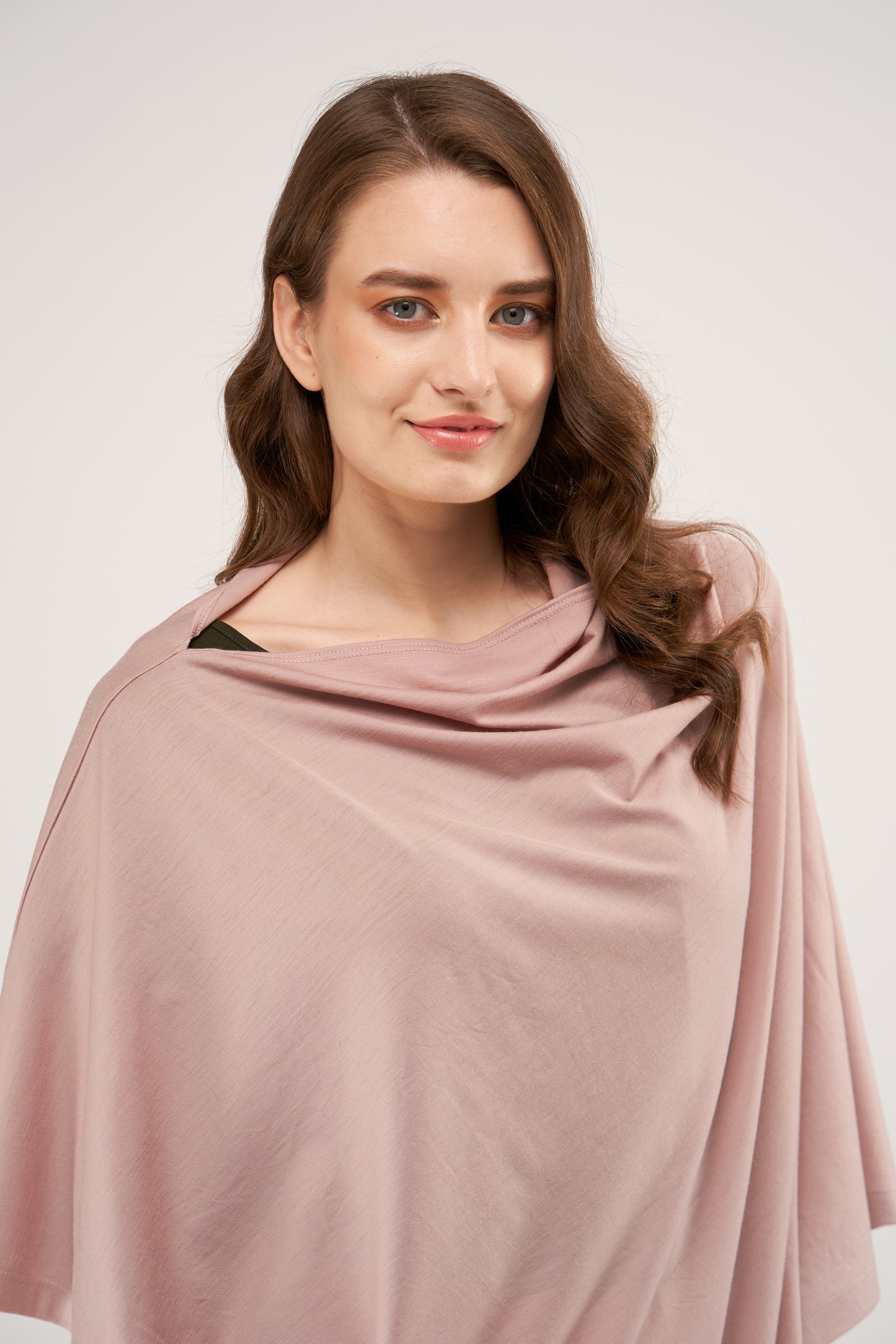 Draped Merino Poncho Nude Jersey