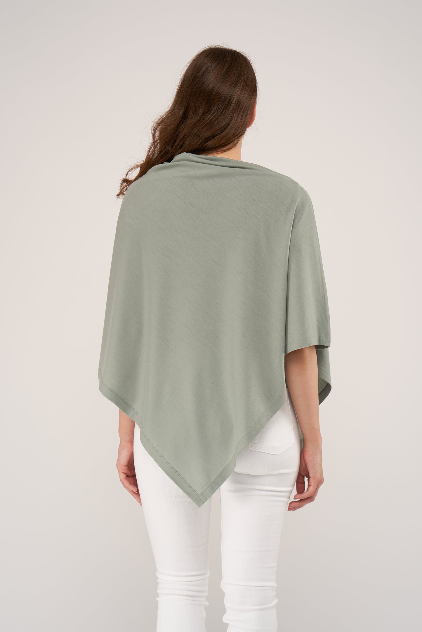 Draped Merino Poncho Mint