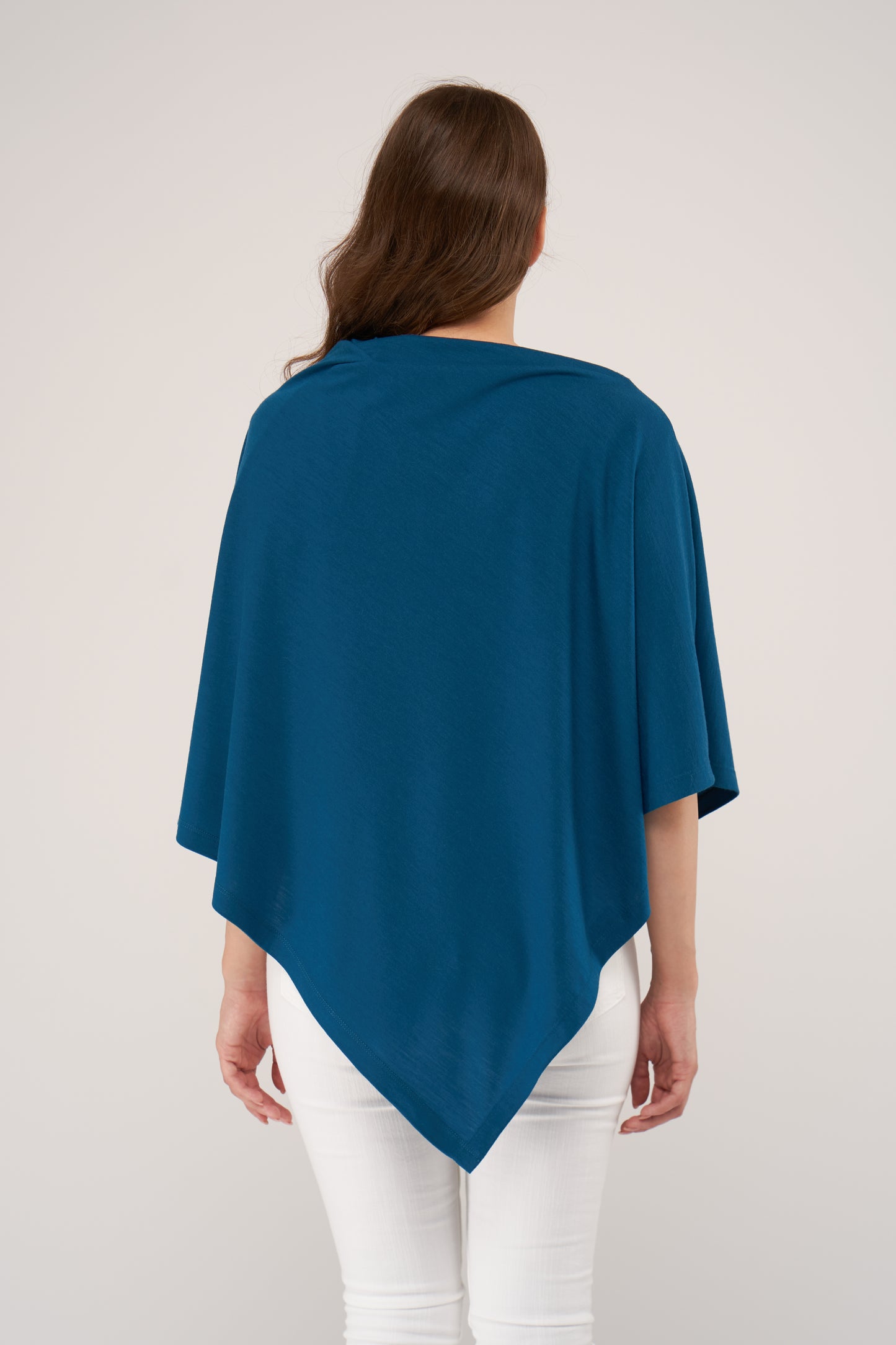 Draped Merino Poncho Teal