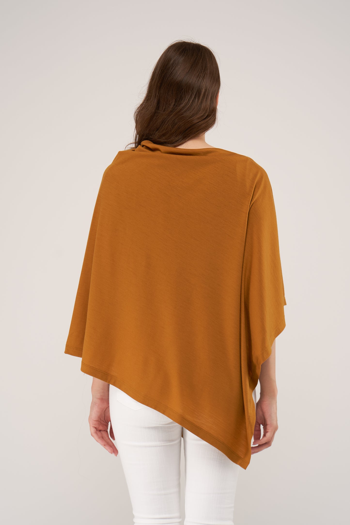 Draped Merino Poncho Mustard