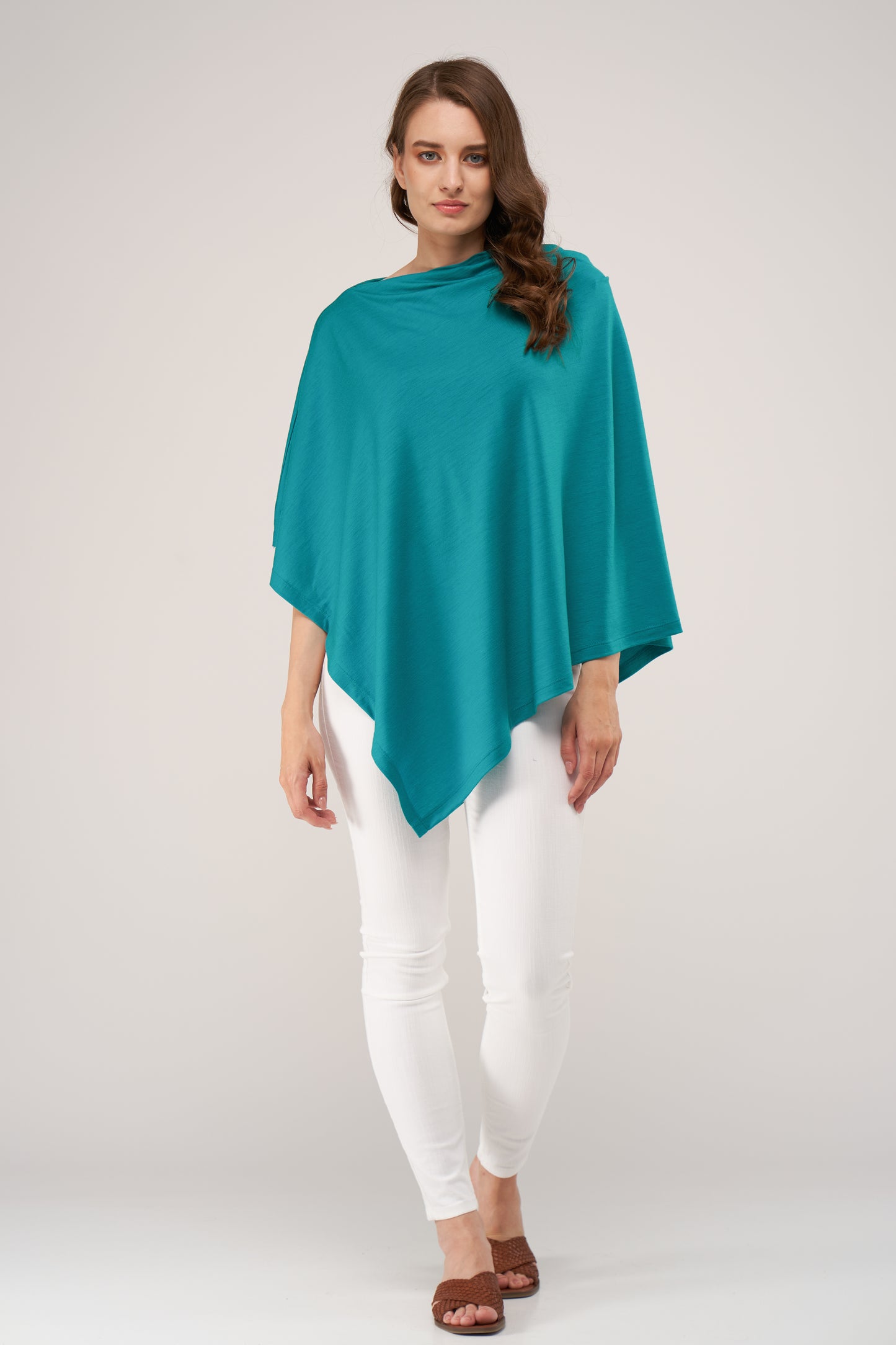 Drape Merino Poncho Emerald