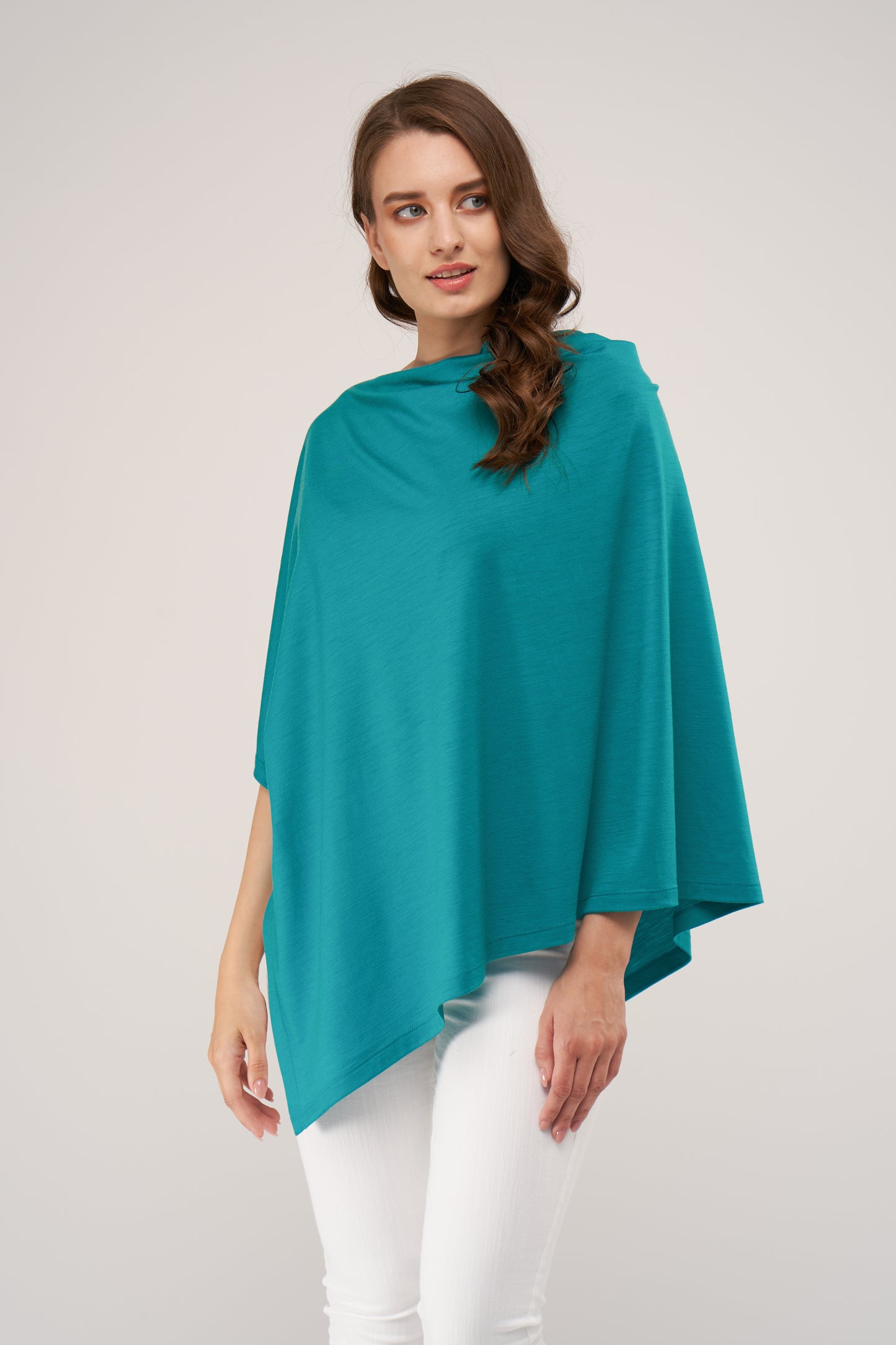 Drape Merino Poncho Emerald